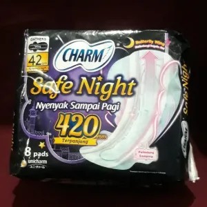 CHARM - SAFE NIGHT 42cm ( ISI 8 ) / Pembalut