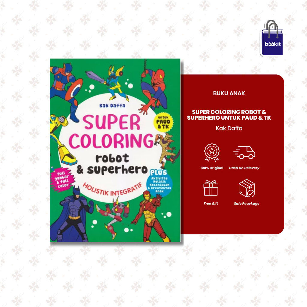 Bookit Store | Buku Anak - Super Coloring Robot & Superhero Untuk Paud & Tk by Kak Daffa