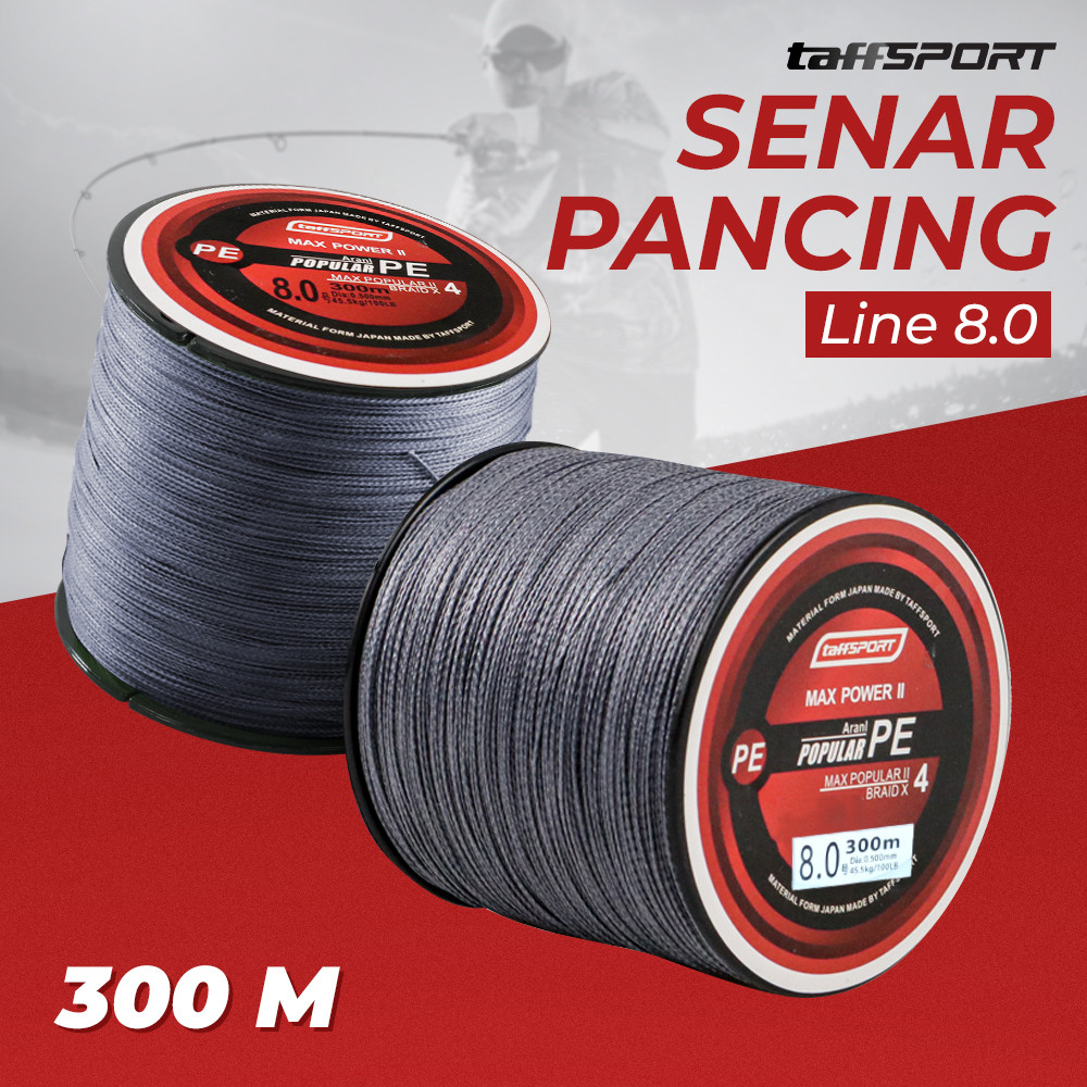 Senar Pancing PE 300 Meter Braided 4 Strand Tali Laut Kolam Casting Galatama Kuat Anti Abrasi Lentur