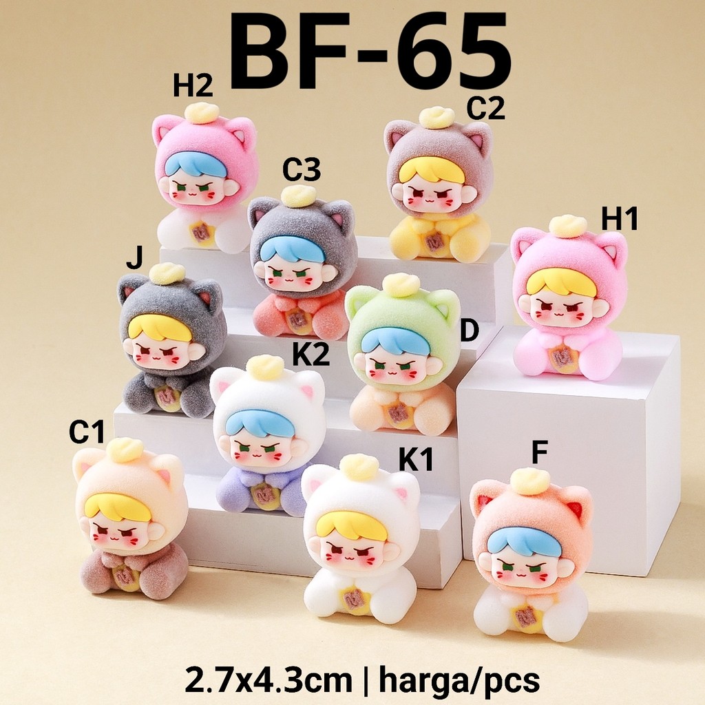 BF-65 Resin clay goody bag manyue decoration 3d diy lilith cute doll bludru velvet hijau orang pink 