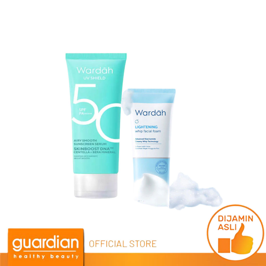 Wardah Airy Smooth Sunscreen SPF50 40Ml + Wardah Lightening Facial Foam 50Ml