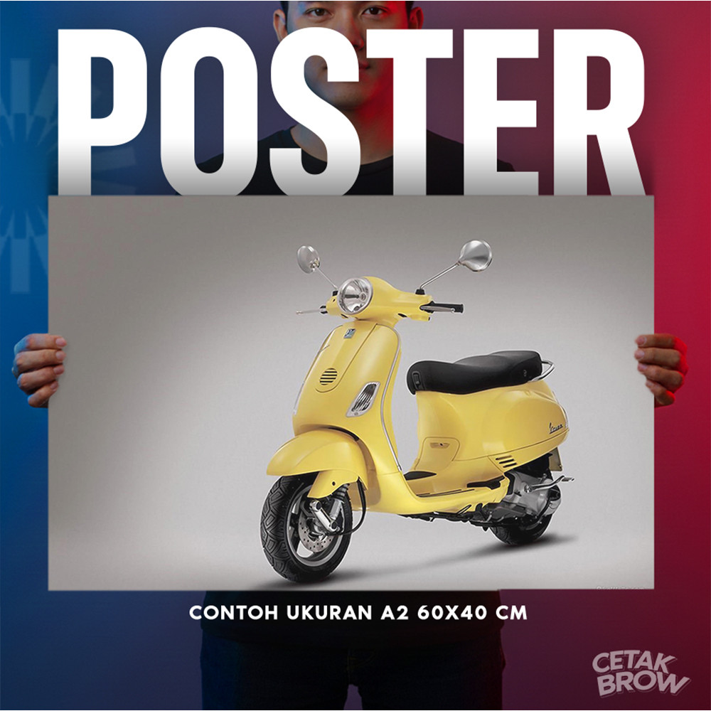 Poster Vespa Piaggio Vintage Hiasan Dinding Kamar Cowok Dekorasi Ruang Tamu Keren Art