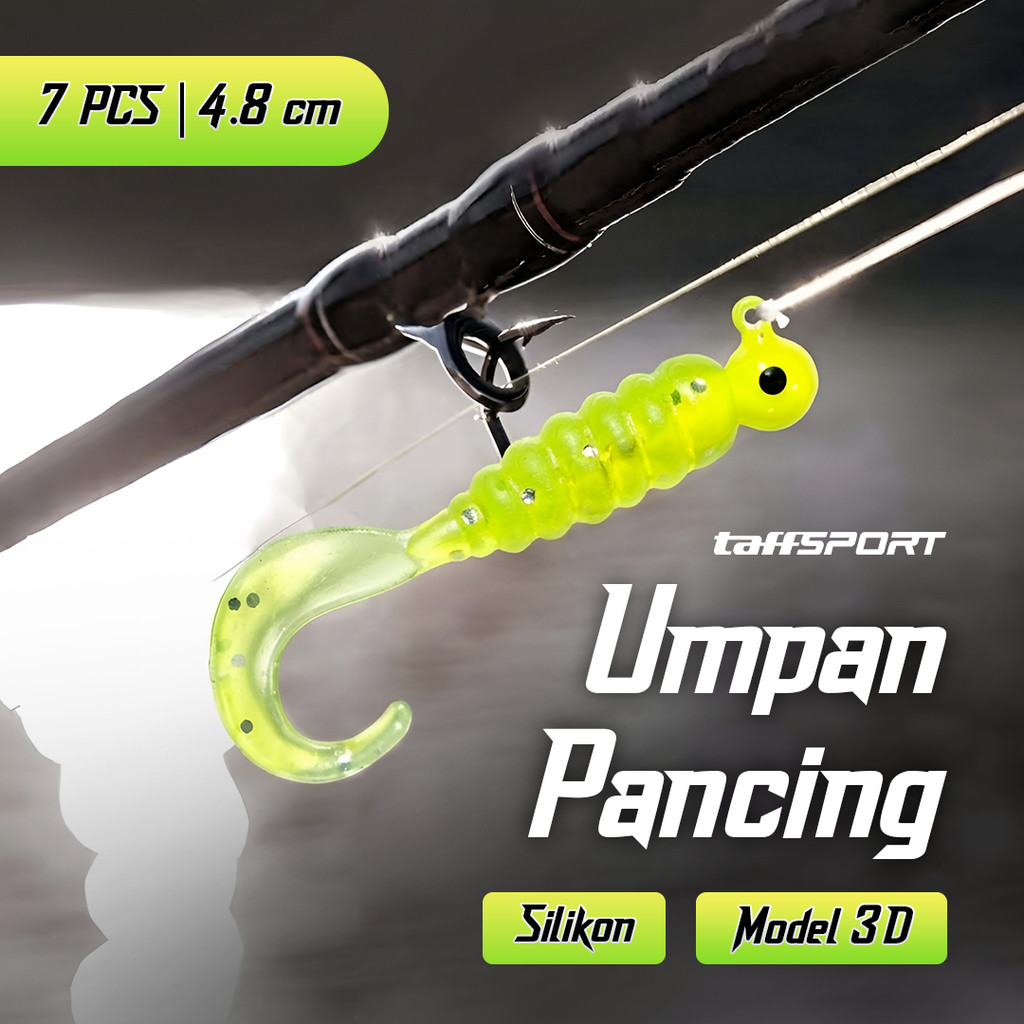 TaffSPORT Umpan Pancing Cacing Soft Bait Fishing Lure 1.75g 7 PCS