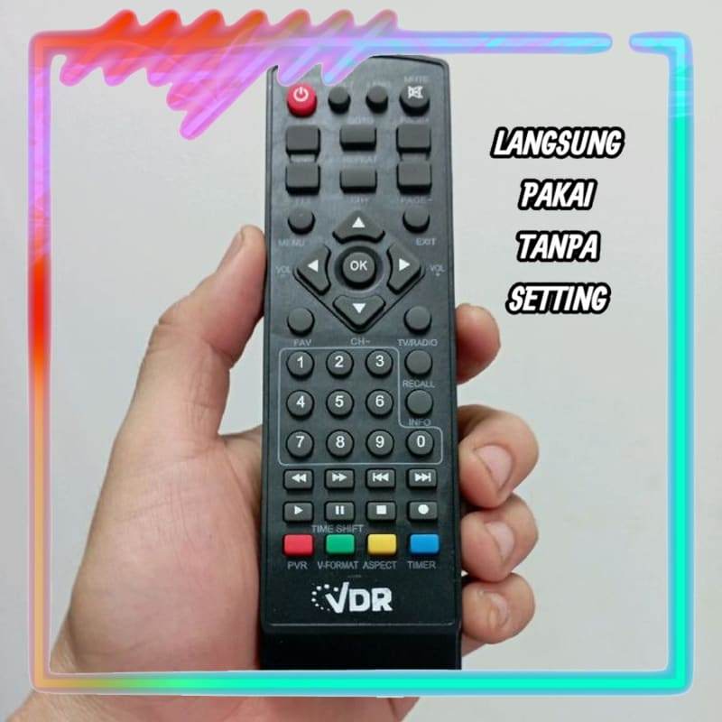 Remot Remote Set Top Box STB DVB-T2 Pengganti Tanpa Setting VDR V-21-DVB  MULTIMEDIA PLAYER RECEIVER