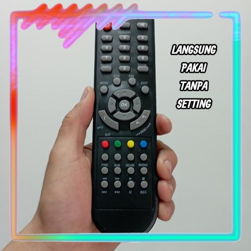 Remot Remote Set Top Box STB DVB-T2 Universal Tanpa Setting Tanaka Transvision VR T21 T22 T2 DVB S2 