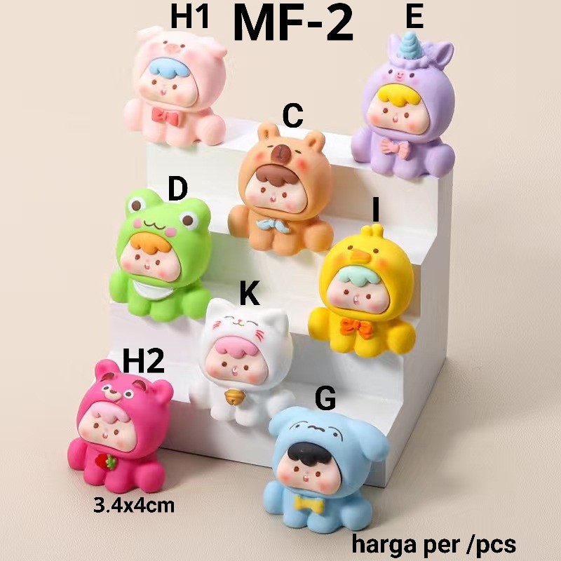 MF-2 Resin clay 3d diy hewan kostum capybara kapibara babi unicorn beruang katak bebek kucing  kalun