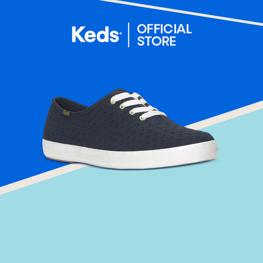 KEDS Women FW25 WF 04 Champion Mini Daisy Eyelet Navy Blazer-WF68967