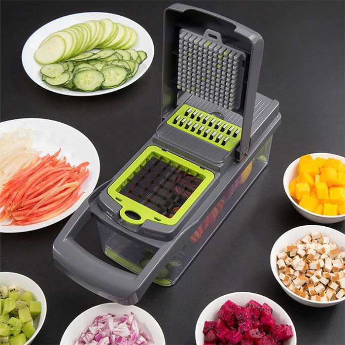 MYVIT Parutan Pengiris Sayur dan Buah Serbaguna Slicer Draining Basket - PJ494 - PGPR