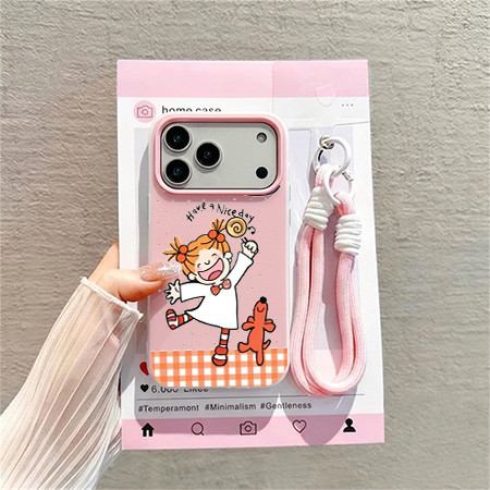 [Set Strap] Kartun Lucu Unik Case Iphone 17 Pro Max 13 11 15 14 16 Pro Max 16 Plus 12 Pro Case