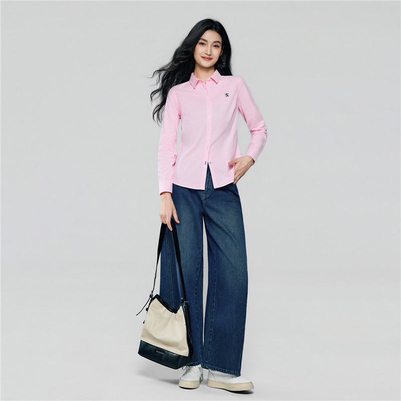 Giordano Women's Oxford Mini Lion Shirt 0534607398