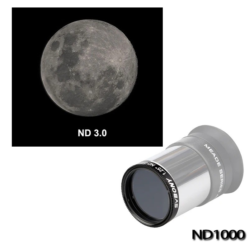 Filter Teleskop 1.25 Inch ND4 ND8 ND16 ND1000 Lensa Teropong Bintang Pengamat Bulan Anti Silau Mata