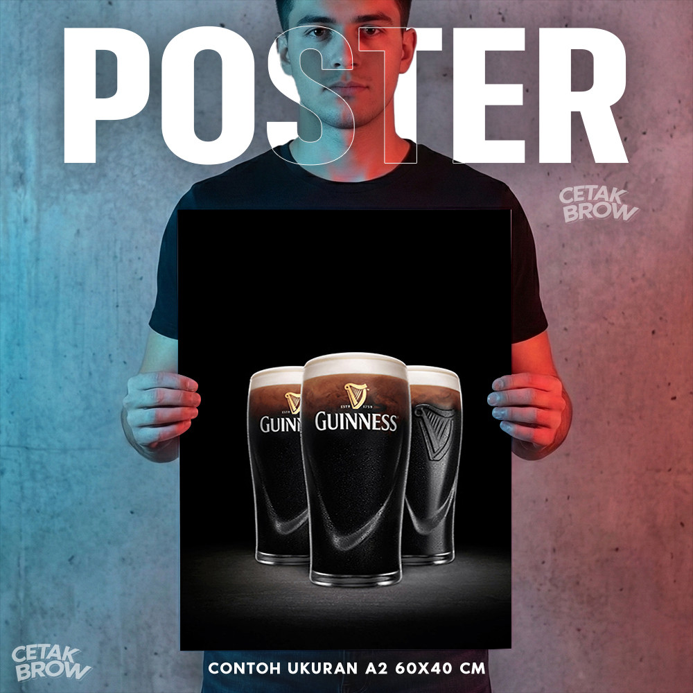 Poster Guinness Draught Beer Hiasan Dinding Kamar Estetik Dekorasi Ruang Santai Modern Pro