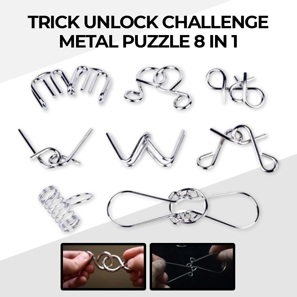 Butebuy Trick Unlock Challenge Metal Mainan Puzzle 8in1 - BT02
