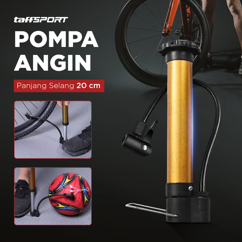 TaffSPORT Pompa Sepeda Portable Light Mini Floor Pump Aluminium - PM02