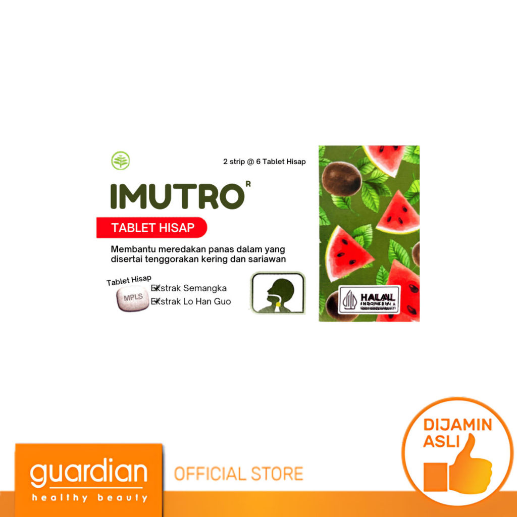 Imutro Tablet Hisap Ekstrak Semangka & Lo Han Kuo (2 Strip x 6 Tablet)