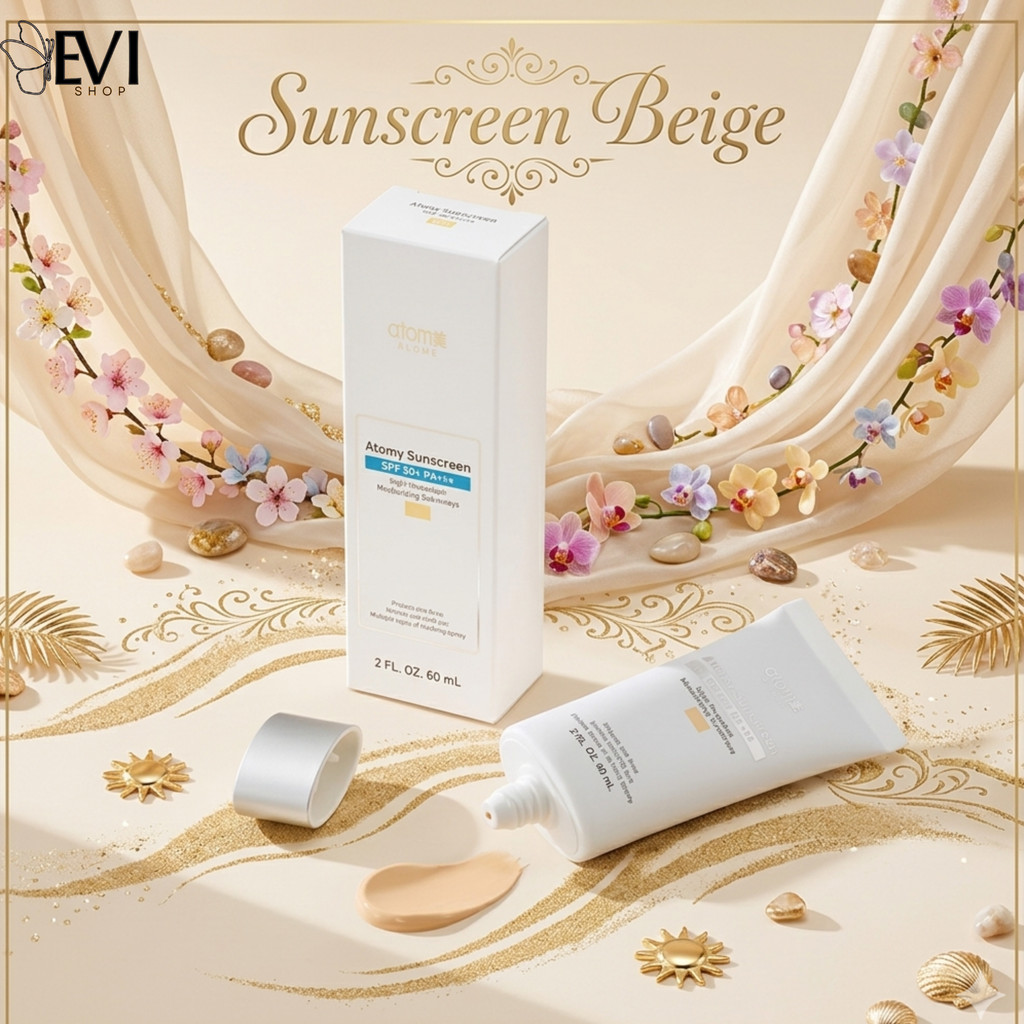 Atomy SUNSCREEN BEIGE 60 ml SPF50+ PA+++ | memberikan coverage yang baik untuk menyembunyikan bekas 