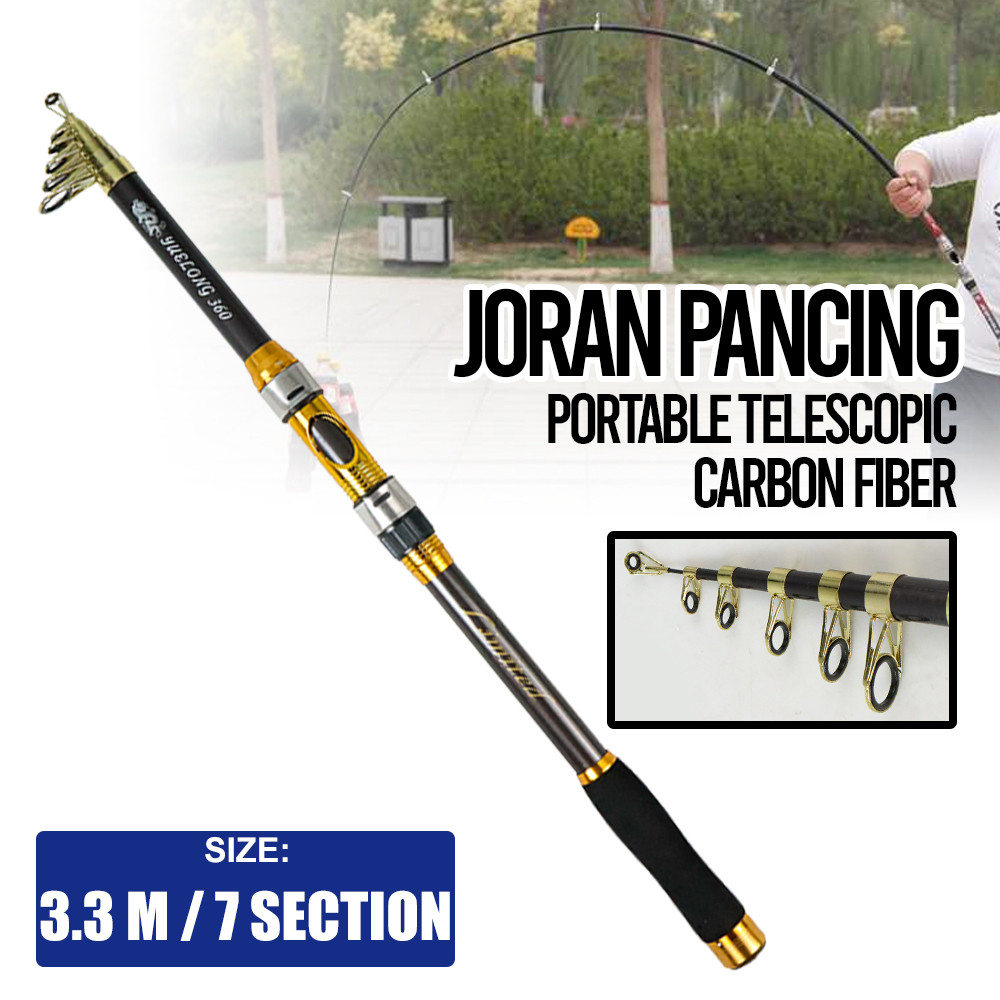harga terbaik Yuelong Joran Pancing Portable Telescopic Carbon Fiber