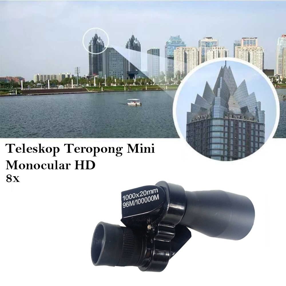 Teleskop Teropong Mini Monocular HD Low Light 8x Portable Jernih Compact Outdoor Travel Viewing