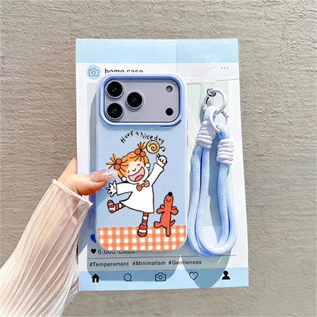 [Set Strap] Kartun Lucu Unik Case Iphone 17 Pro Max 12 Pro 13 11 15 14 16 Plus 16 Pro Max Case