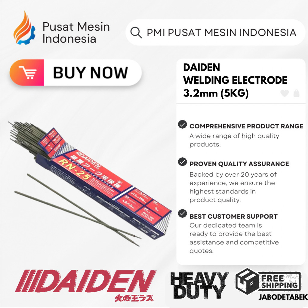 DAIDEN WELDING ELECTRODE 3.2mm (5KG) KAWAT LAS / KAWAT ELEKTRODA