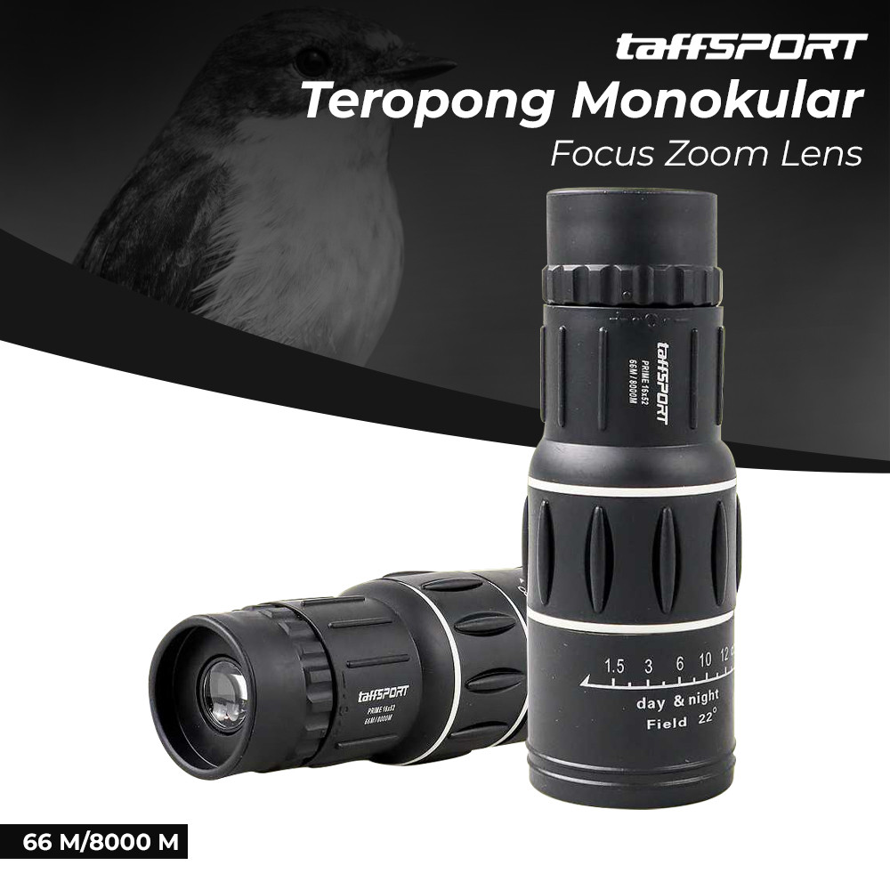 Teropong Monokular 16x52 Focus Zoom Jernih Jarak Jauh Lensa Optik Konser Outdoor Hiking Traveling Ba