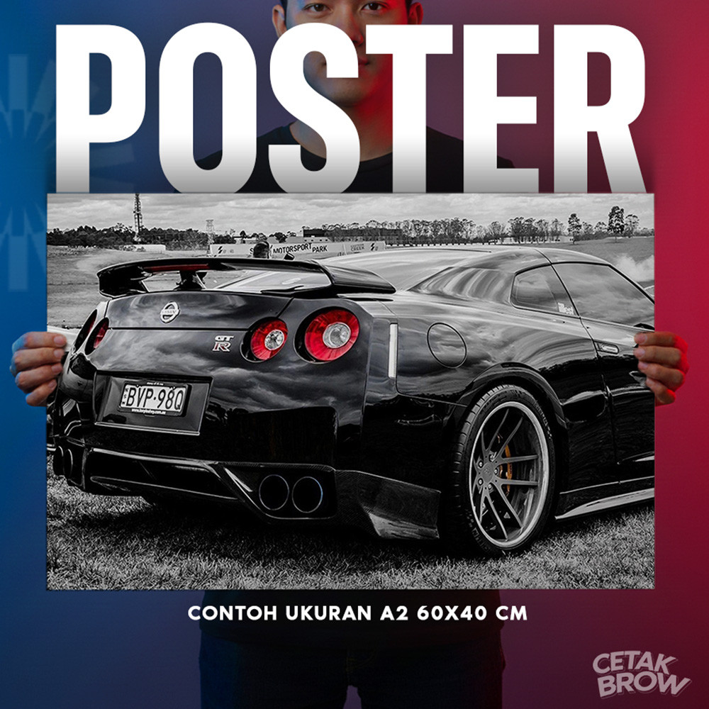 Poster Nissan GTR R32 & R34 Skyline Evolution Heritage Art Detail Bisa Cetak Custom Dekorasi Dinding