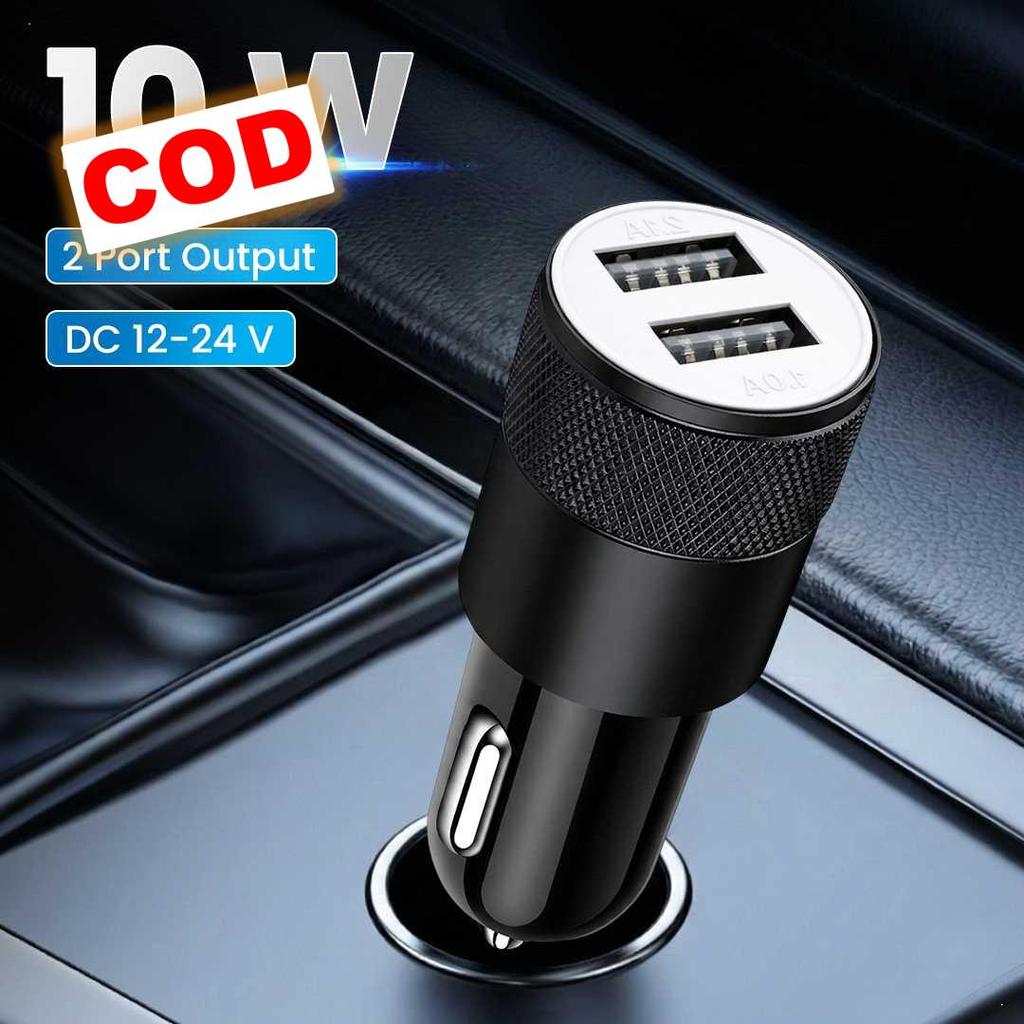 Charger Mobil USB Dual Port Cas HP Mobil Adaptor Charger Gadget Kendaraan Universal