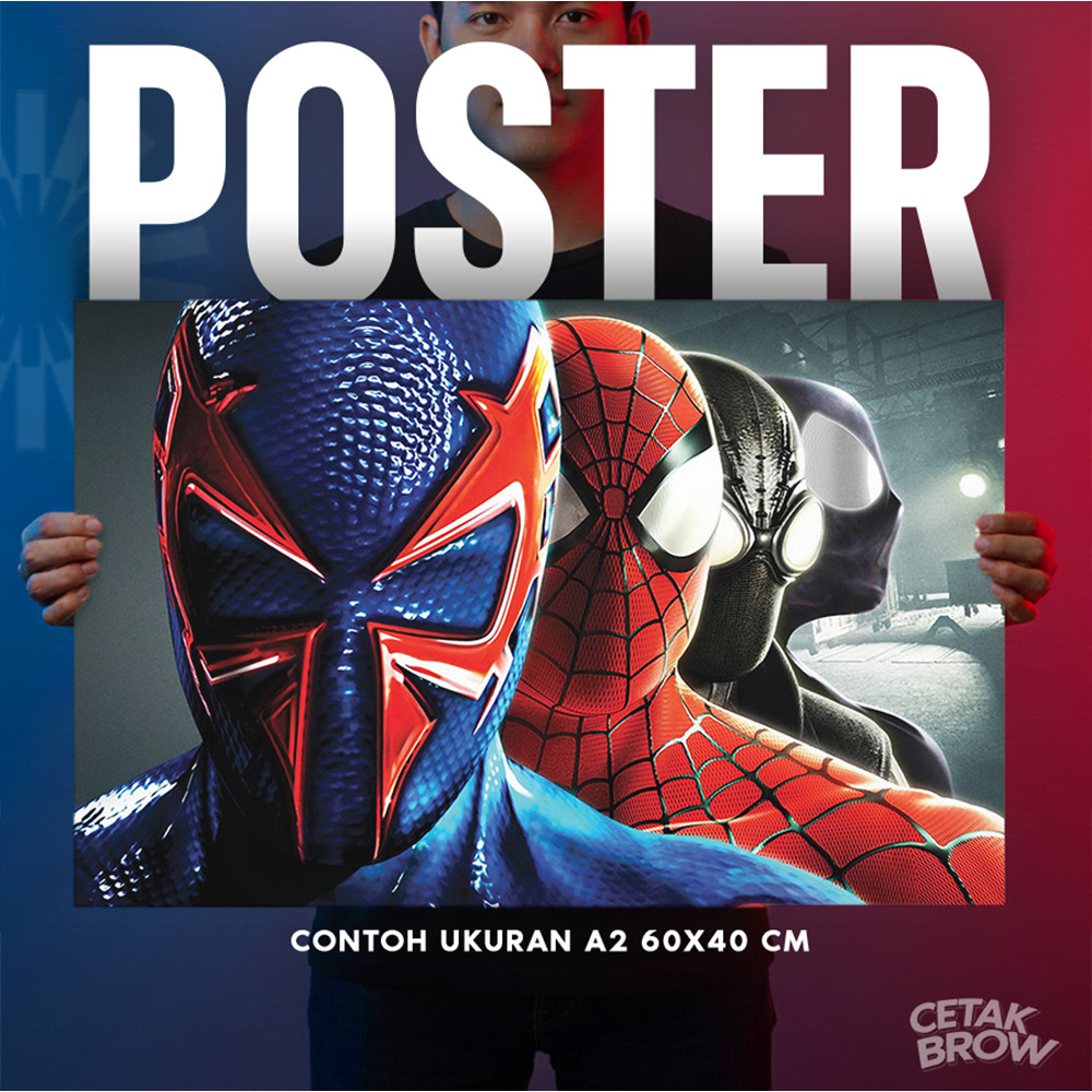 Poster Spiderman Marvel Avengers Hiasan Dinding Kamar Cowok Dekorasi Studio Gaming Keren