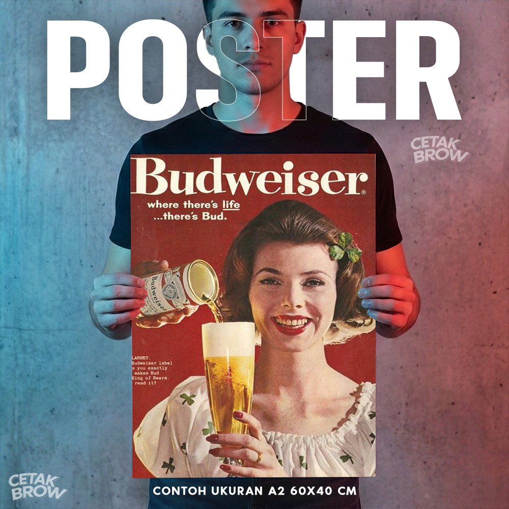 Poster Heineken Beer Logo Hiasan Dinding Kamar Cowok Dekorasi Bar Rumah Vintage Estetik