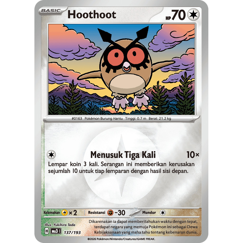 Hoothoot Holo Energi Pokemon TCG Indonesia