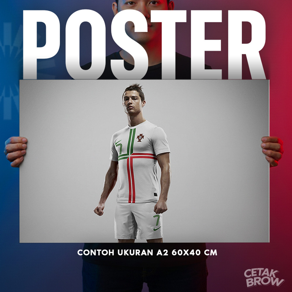 Poster Cristiano Ronaldo Pemain Bola Legndaris Bisa Custom Gambar Sendiri Hiasan Dinding Kamar CR7