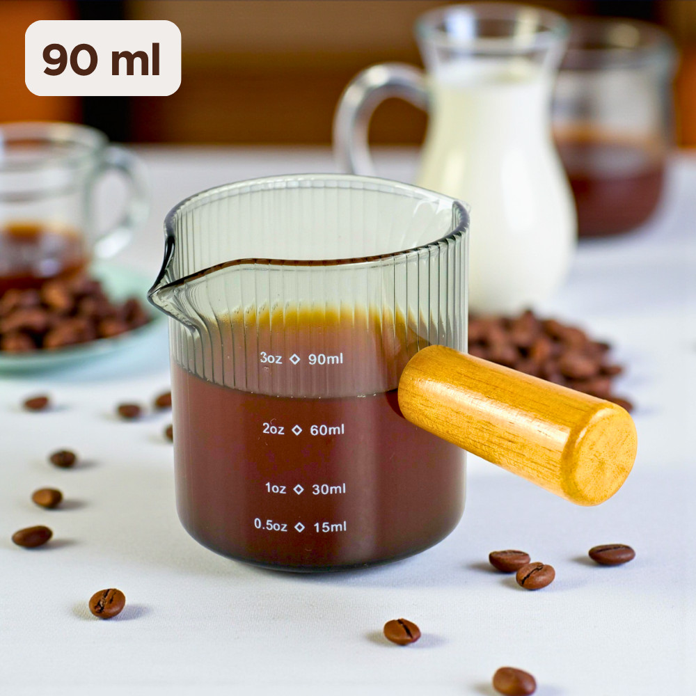 Gelas Takar Kopi Espresso Shot Measuring Cup Double Spout 90ml KS65 Universal Murah High Quality