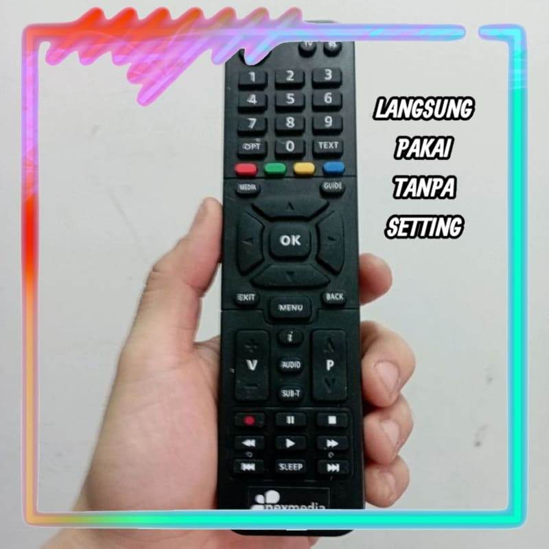 Remot Remote Set Top Box STB DVB-T2 Parabola Pengganti Tanpa Setting Nexmedia  K1100 C1100 (LANGSUNG