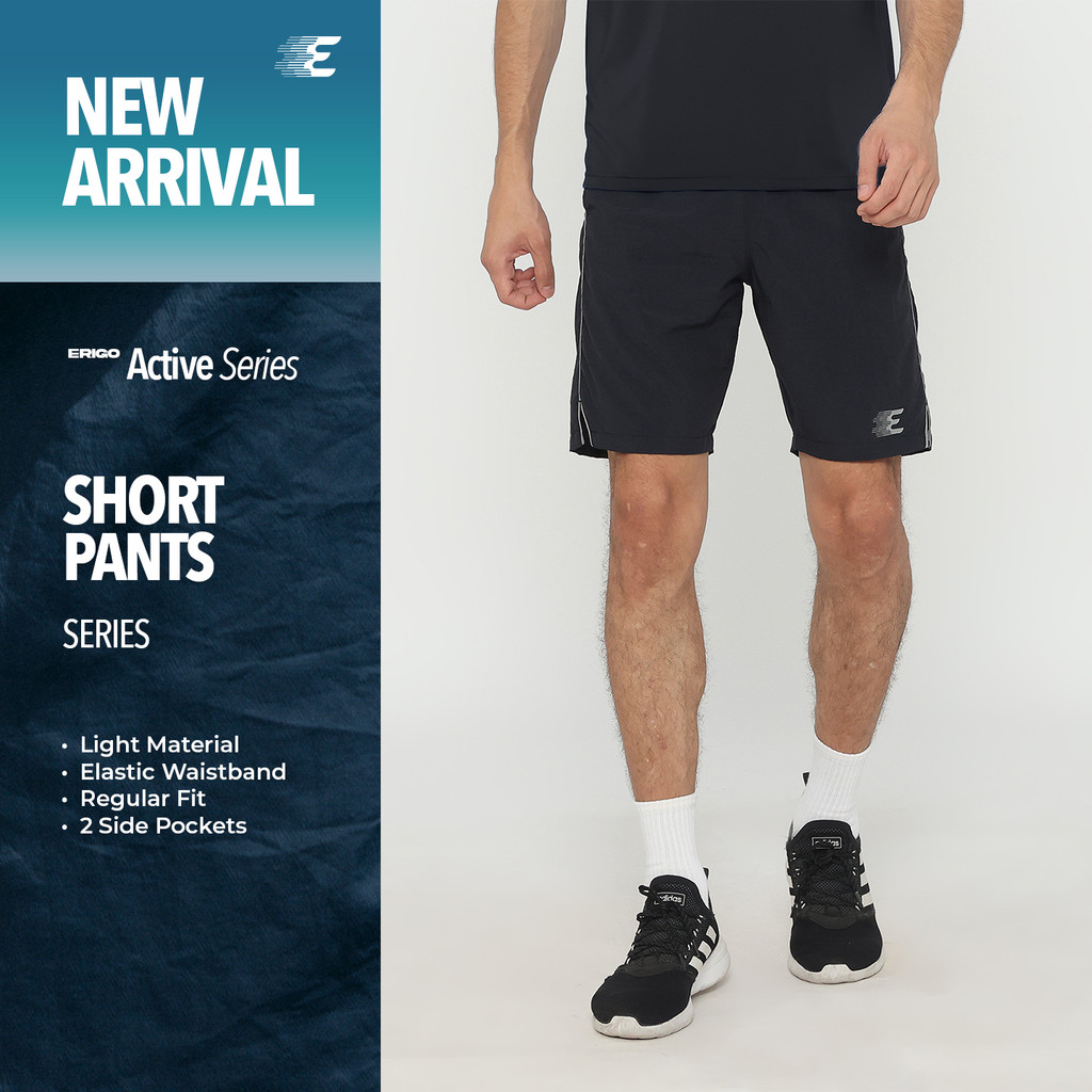 Erigo Running Short Pants Chad Black - Celana Pendek Olahraga Unisex