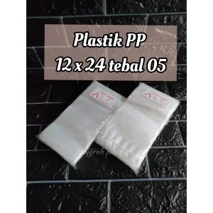 Plastik PP bening Uk 12 x 24 tebal 05 Sapu jagad PER PACK