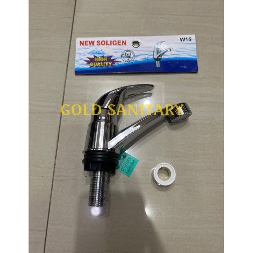 CROME NEKEL W15 NEKEL Kran Wastafel Cuci Tangan PVC SOLIGEN W15 CROME