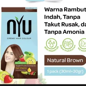 NYU Pewarna Rambut Natural Brown Pewarna Rambut Tanpa Rusak 250g