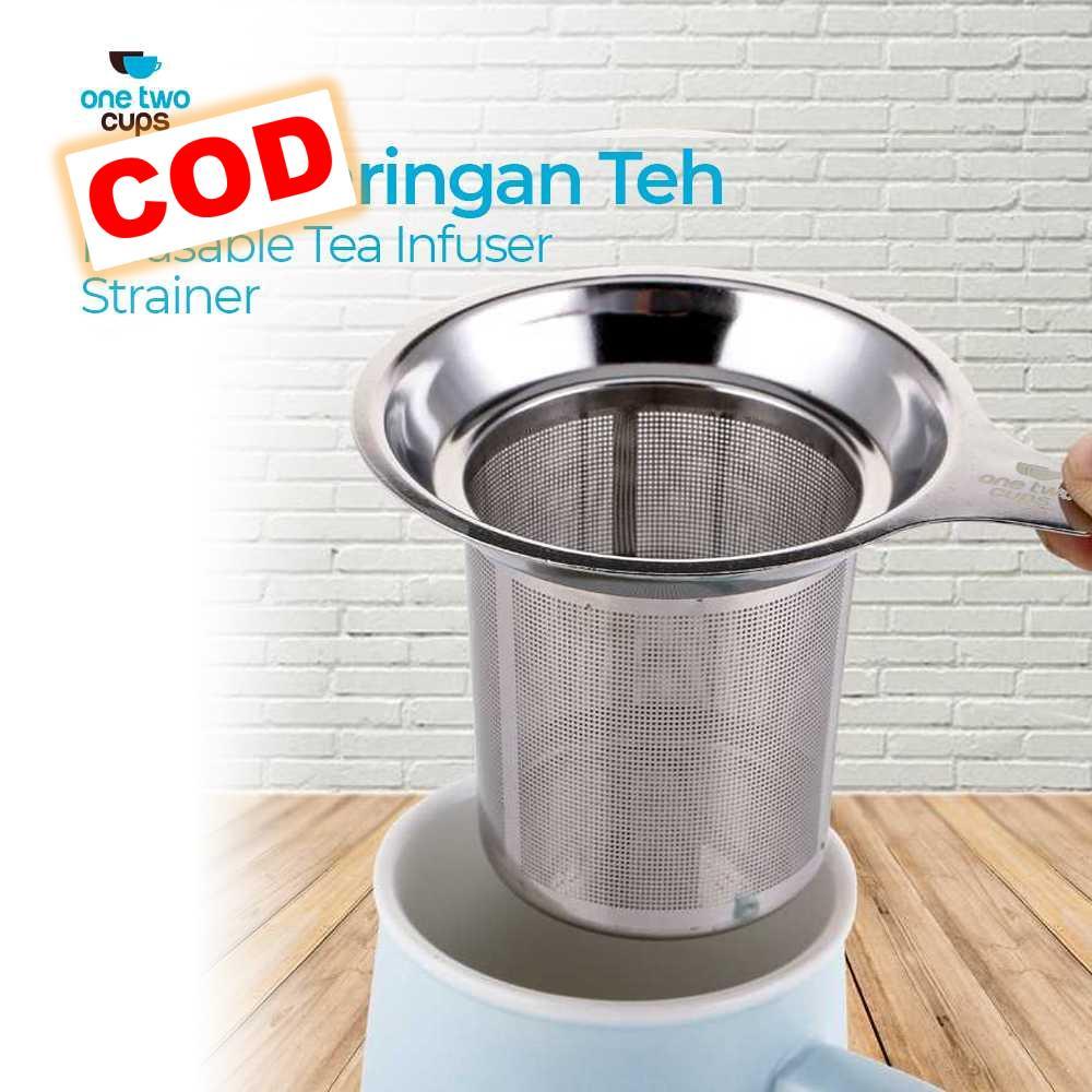 Saringan Teh Infuser Penyaring Daun Teh Alat Seduh Herbal Rempah Gelas Praktis