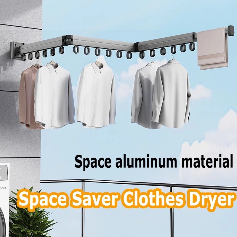 QUICKCHEAP Gantungan Baju 3 siku Jemuran Lipat Folding Hanger Drying Rack Aluminium tempat gantungan