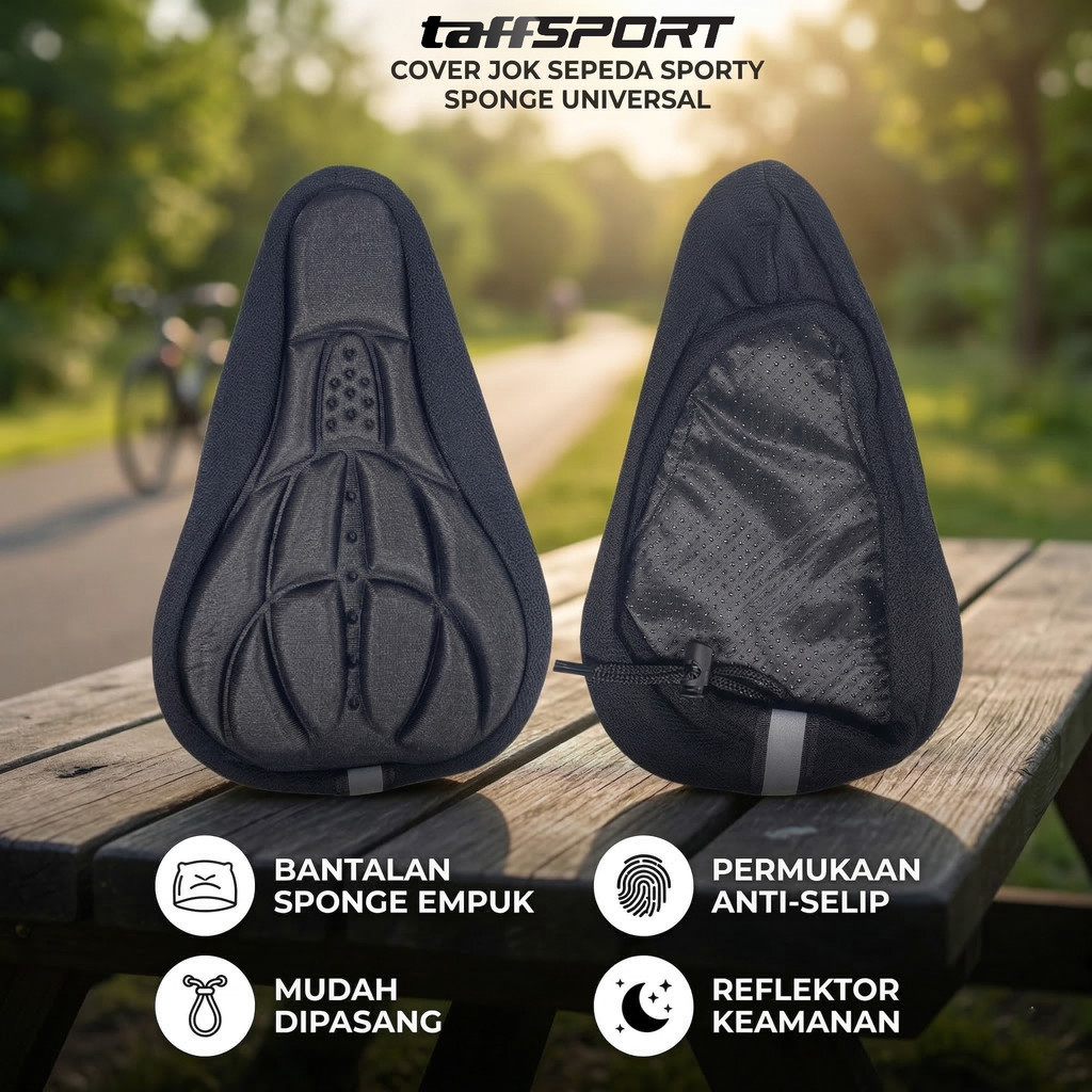 TaffSPORT Cover Jok Sadel Sepeda Sporty Sponge Bicycle Seat Universal - HM847