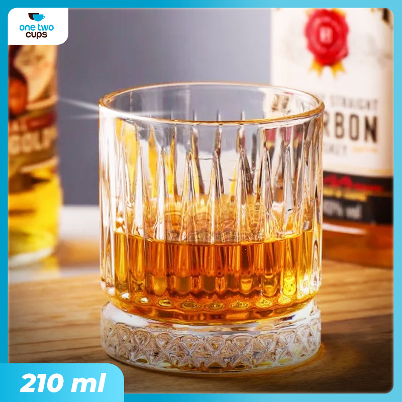 One Two Cups Gelas Whisky Cocktail Crystal Diamond Bottom Rock Glass - YH149