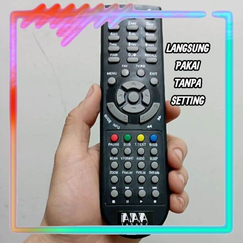 Remot Remote Set Top Box STB Receiver Parabola DVB-S2 Pengganti Tanpa Setting Tanaka Samurai Sakura 