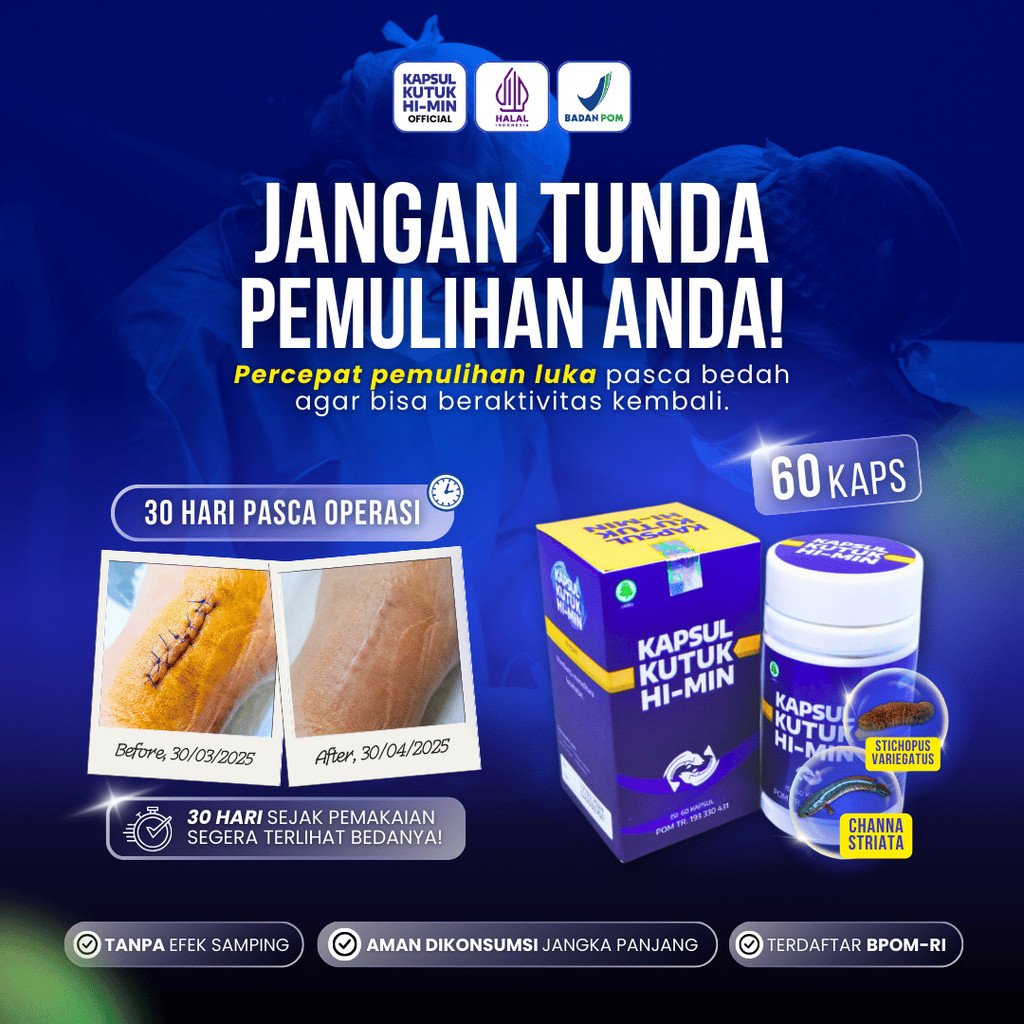 Kapsul Kutuk Hi-Min Suplemen Ekstrak Ikan Gabus Teripang 500mg Perawatan Jahitan Luka Bedah Dalam Us