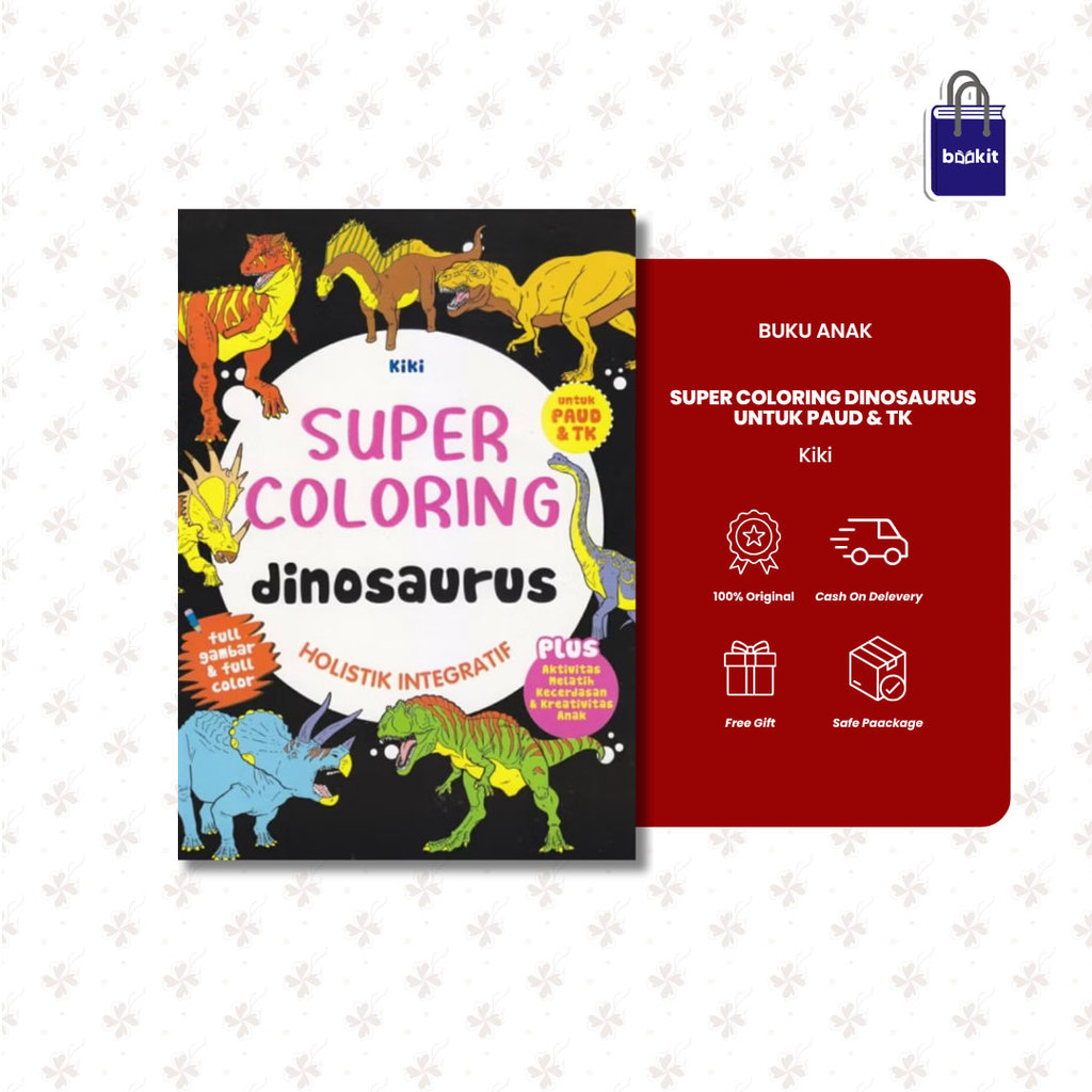 Bookit Store | Buku Anak - Super Coloring Dinosaurus Untuk Paud & Tk by Kiki