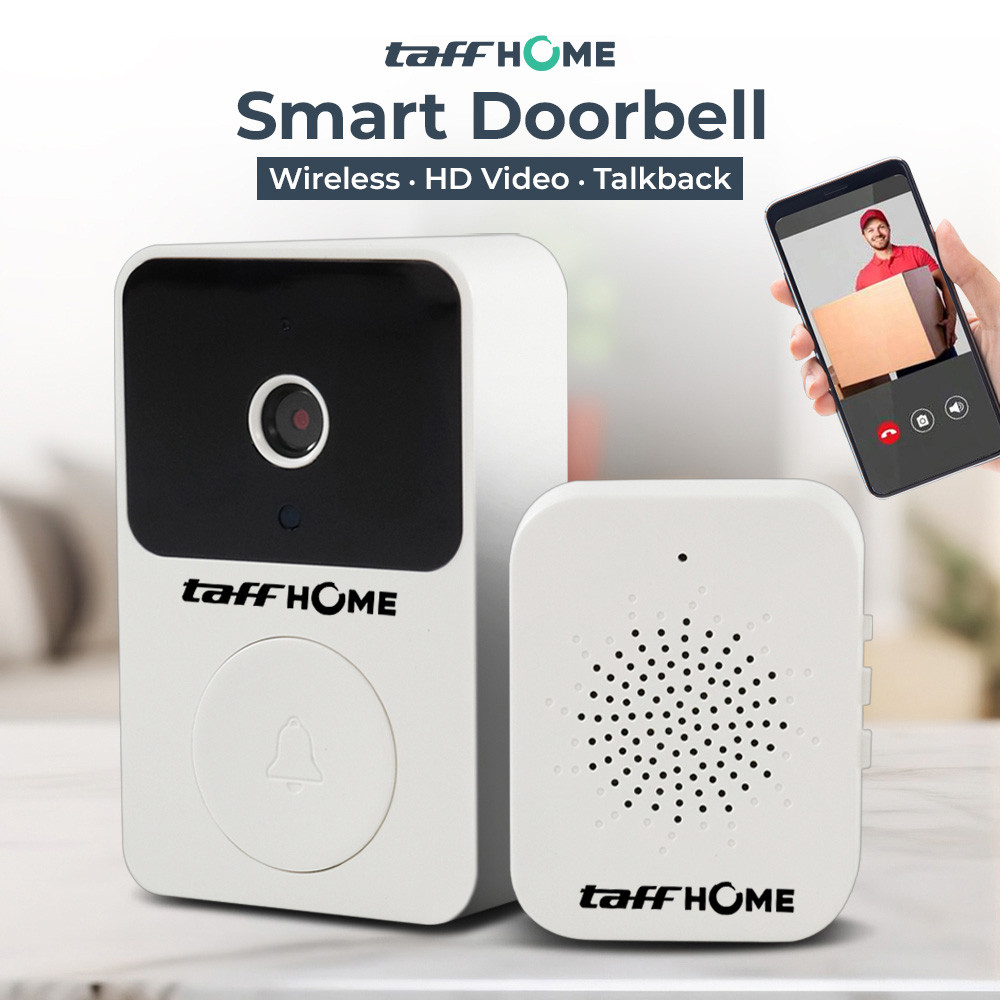 Bel Rumah Kamera WiFi Smart Doorbell HD Notifikasi HP Voice Changer - TaffHOME X9