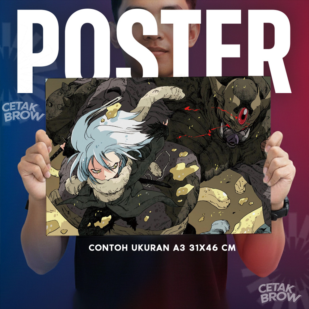 Poster Tensura Rimuru Tempest Demon Lord Form Hiasan Dinding Kamar Mewah Dekorasi Dinding Seni Tebal