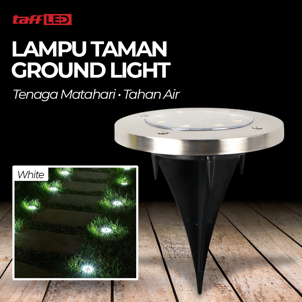 TaffLED Lampu Taman Hias Tanam Ground Light Solar IP65 8 LED - CL-022