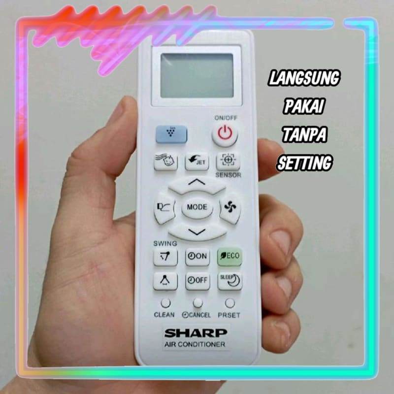 Remot Remote AC Pengganti Tanpa Setting Sharp AH-AP5UHL AH-AP7UHL AH-AP9UHL AH-AP12UHL (LANGSUNG PAK