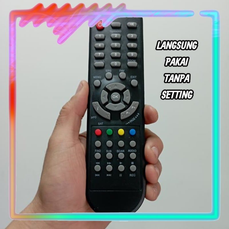 Remot Remote Set Top Box STB DVB-T2 Universal Tanpa Setting Tanaka Body Hitam Plastik VR T21 T22 T2 