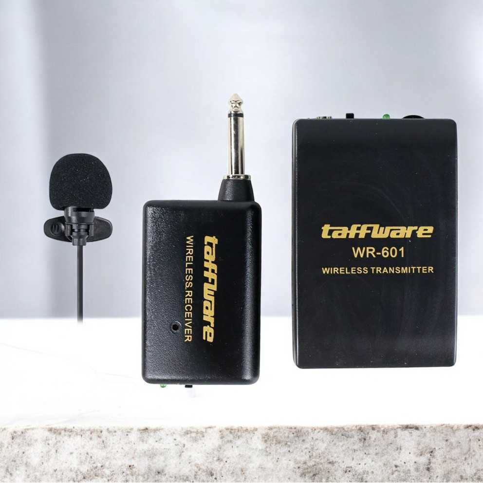 Taffware Mikrofon Wireless FM Clip On Transmitter Receiver Jack 6.3mm - WR-601